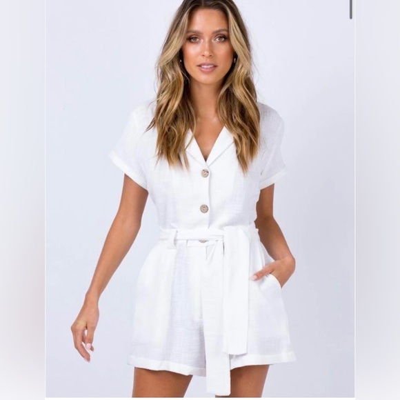 Princess Polly Pants - Princess polly linen romper nwot